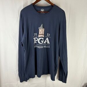 '47 PGA Championship T-Shirt Mens XXL Navy Blue 2022 Southern Hills Long Sleeve